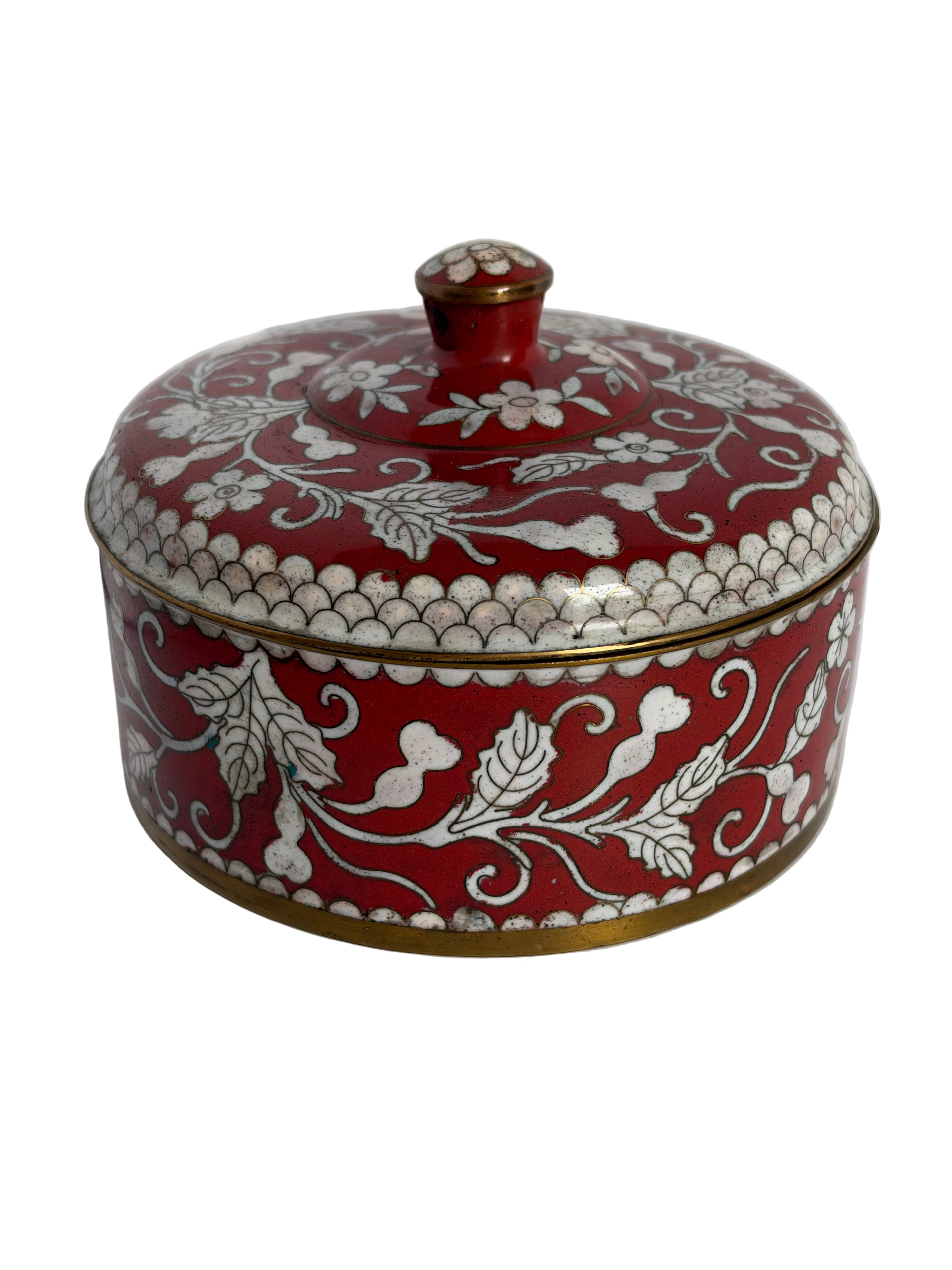 Vintage Round Cloisonne Box
