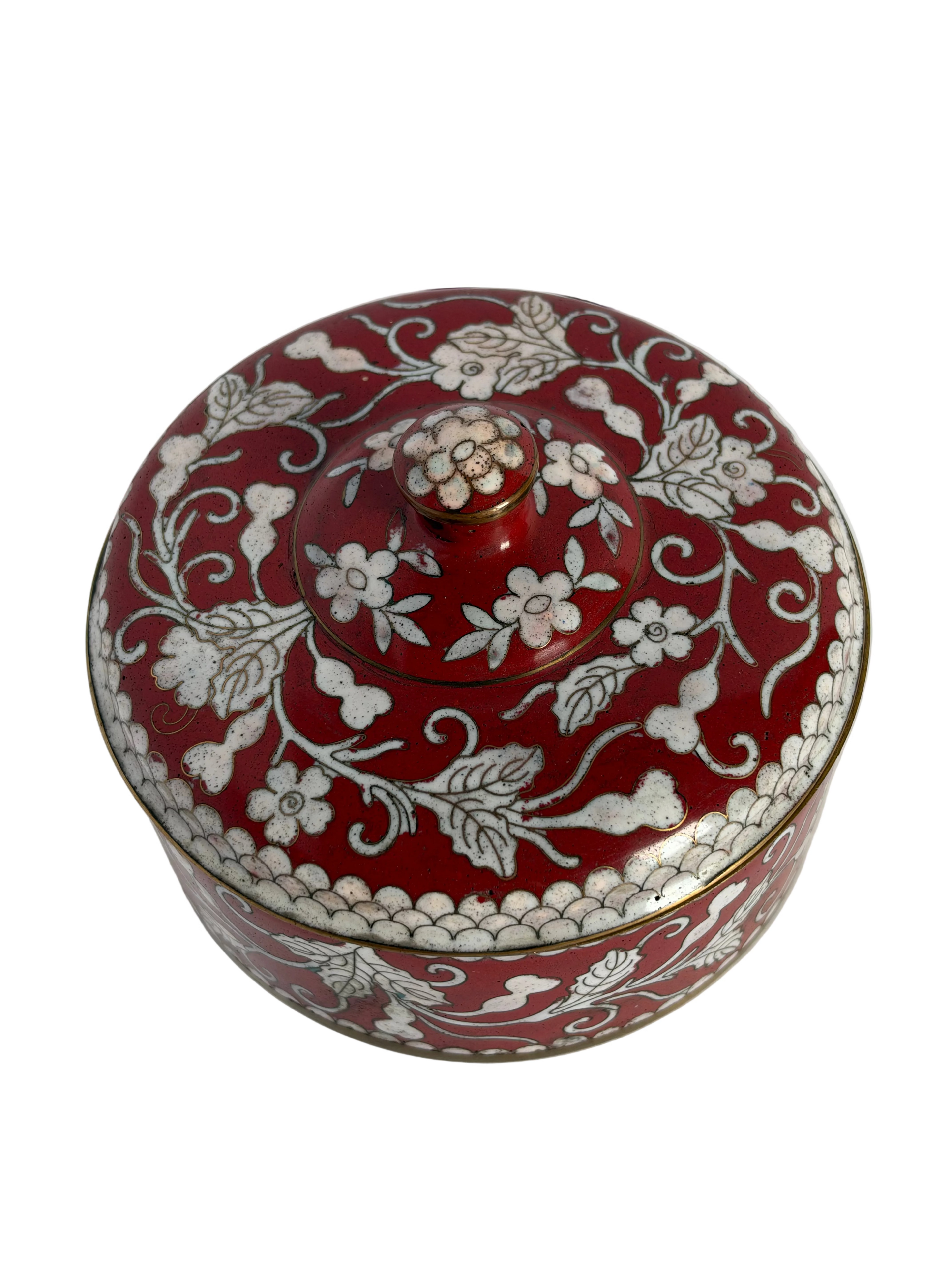 Vintage Round Cloisonne Box