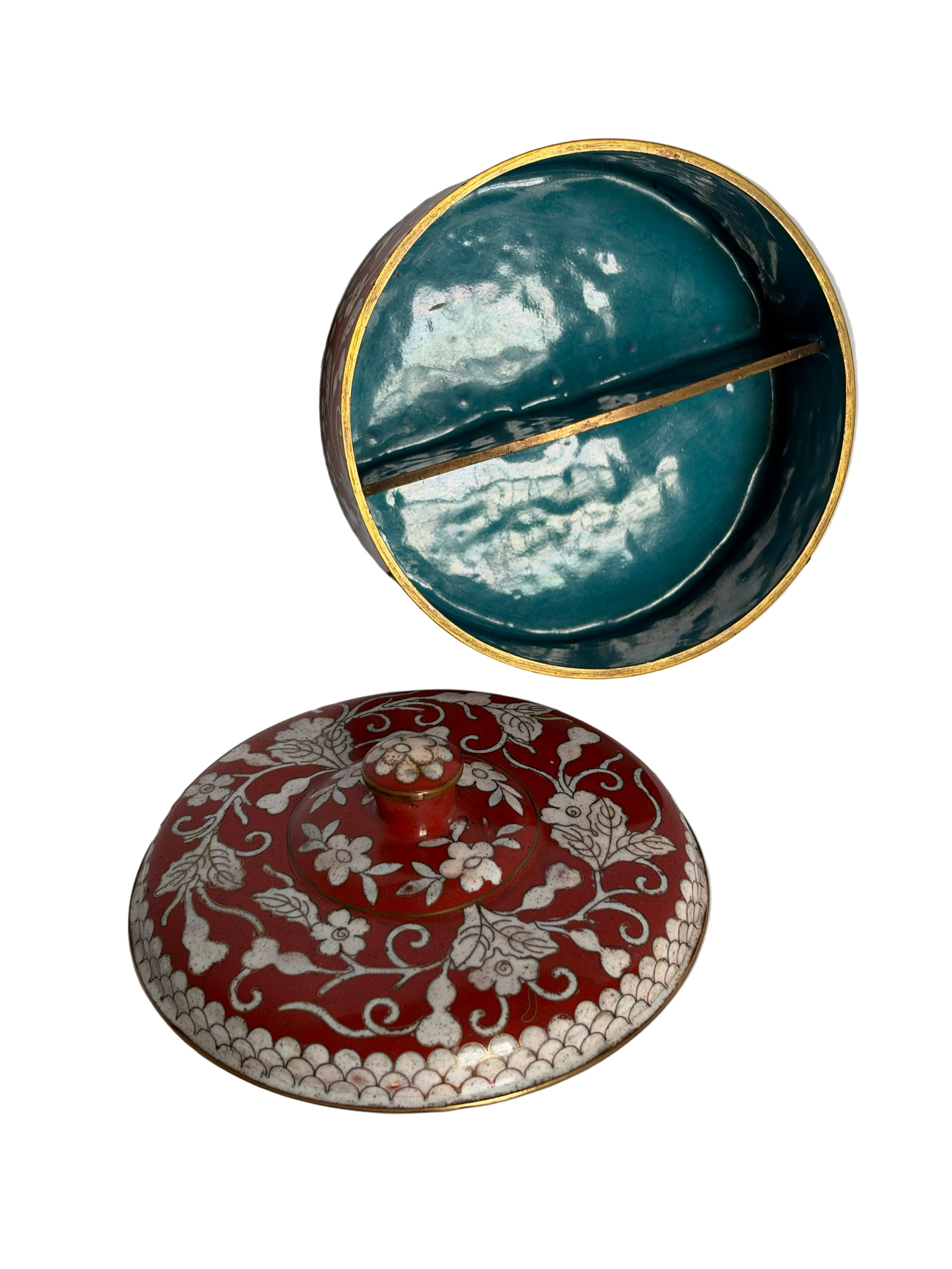 Vintage Round Cloisonne Box