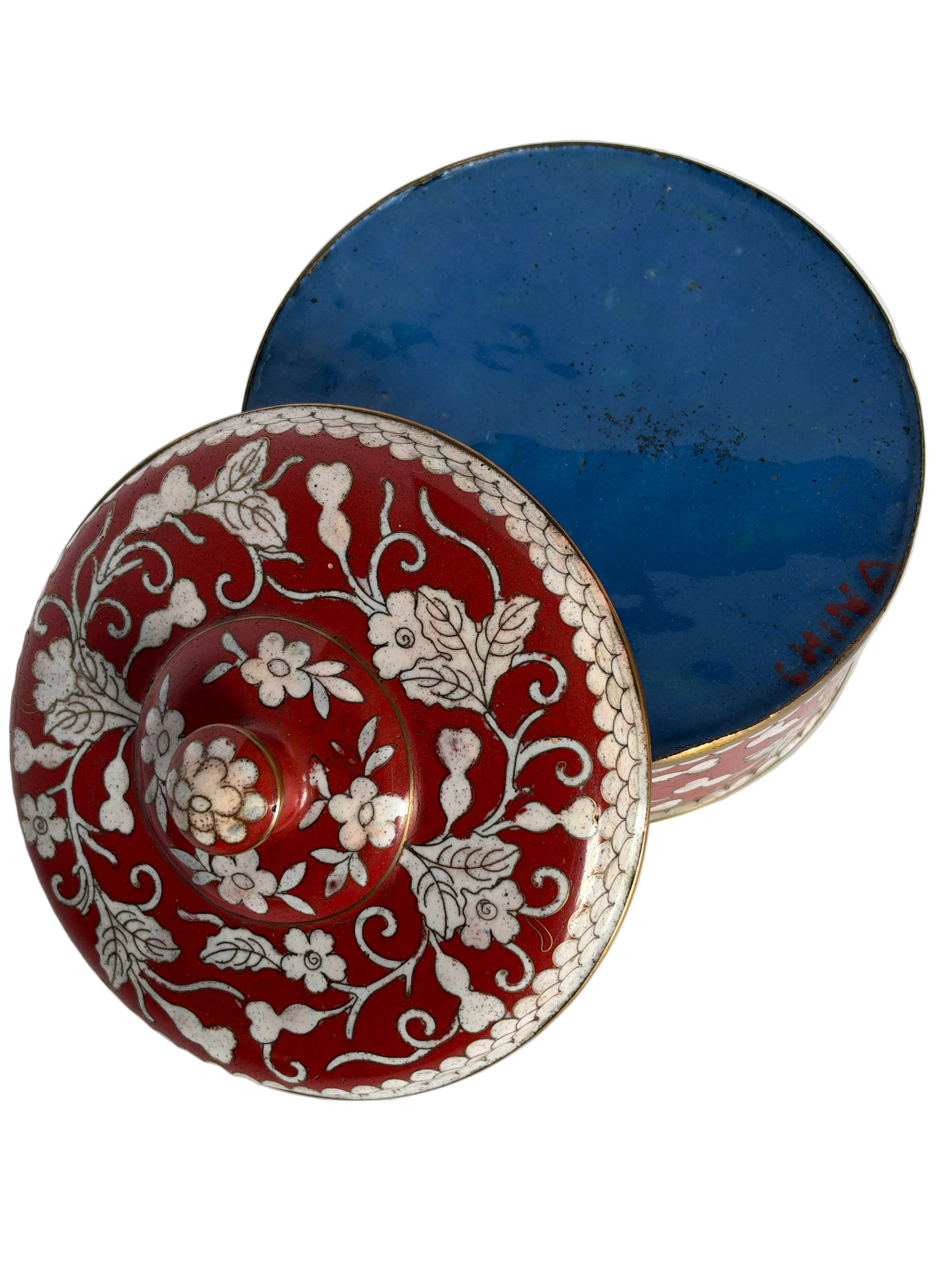 Vintage Round Cloisonne Box